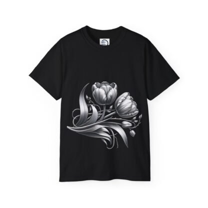 Elegant Floral Graphic Tee, Unisex Cotton T-Shirt, Vintage Style Shirt, Gift for Her, Spring Fashion, Casual Wear - Image 9