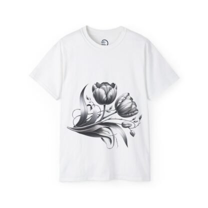Elegant Floral Graphic Tee, Unisex Cotton T-Shirt, Vintage Style Shirt, Gift for Her, Spring Fashion, Casual Wear
