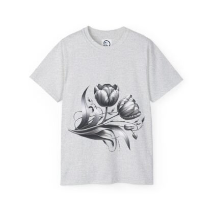 Elegant Floral Graphic Tee, Unisex Cotton T-Shirt, Vintage Style Shirt, Gift for Her, Spring Fashion, Casual Wear - Image 5