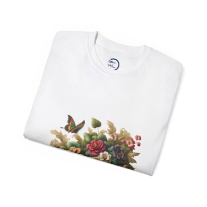 Vintage Floral Butterfly Tee, Garden Themed T-Shirt, Unisex Cotton Shirt, Nature Lover Gift, Summer Wardrobe Essential - Image 4